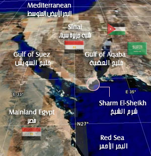 Sharm El-Sheikh, Ras Mohammad, Gulf of Suez, Gulf of Aqaba, and the Red Sea